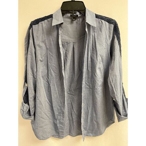 Ann Taylor Womens Long Sleeve Collared Button Down Shirt Gray Size Small - Picture 5 of 6
